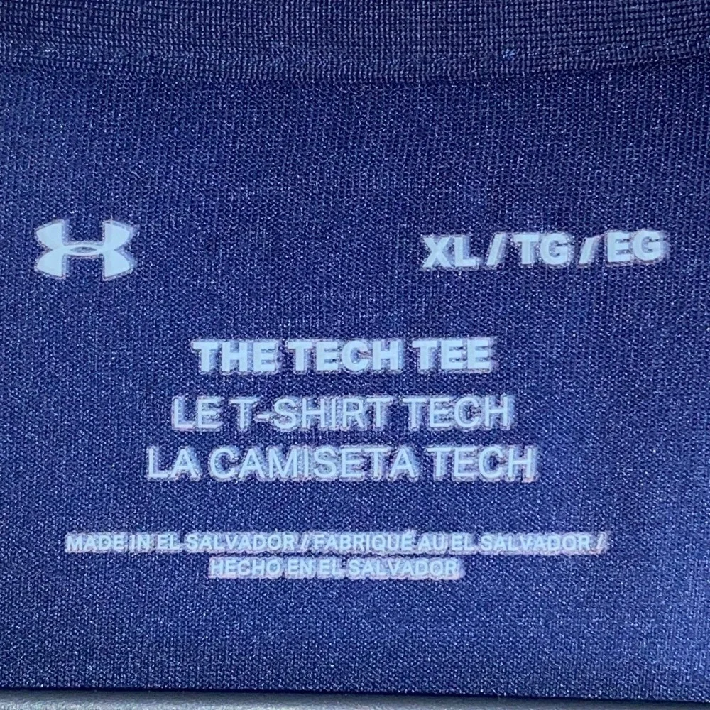 UNDER ARMOUR‎ Tee Shirt Navy Men XL Notre Dame Irish Football Tech READ